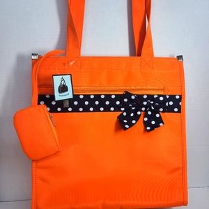 Woman's Pocketbook, Tote Bag, Attach Change Purse, Vinyl, Beach Bag, Velcro Zipp